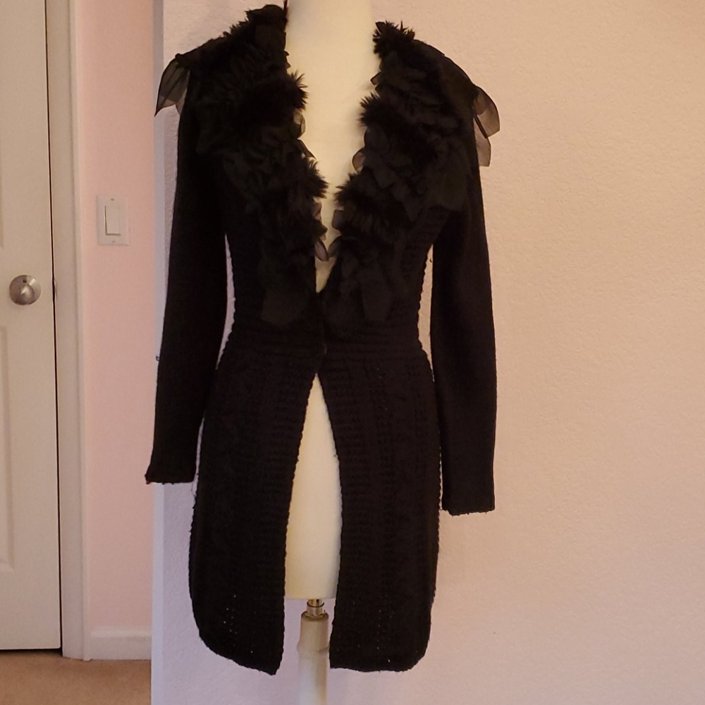 Cache Acrylic Cable Knit Jacket